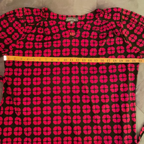 Red & Black Print Luxology Dress - Picture 8 of 8